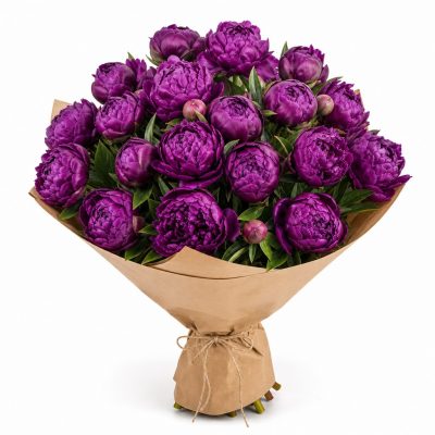 21 фиолетовый пион, доставка