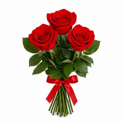 3 роз красная Голландия, букет, доставка